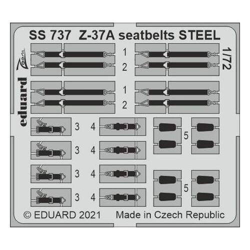 Eduard 1/72 Z-37A seatbelts STEEL Photo etched parts