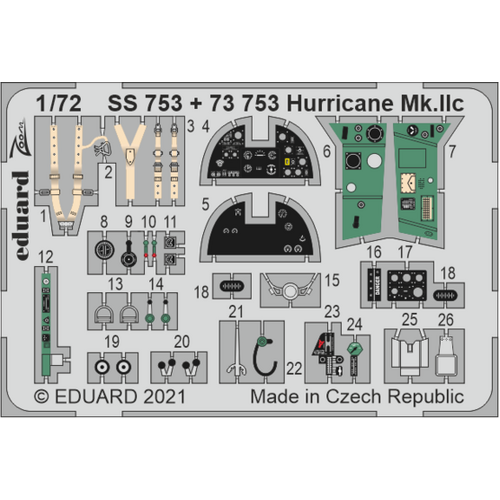 Eduard 1/72 Hurricane Mk. IIc (Zvezda) Photo-Etched Parts