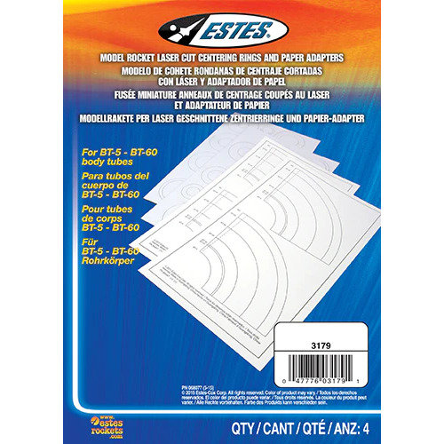 Estes Laser Cut Centering Rings and Paper Adapters (4 pc) Model Rocket Accessory [3179]