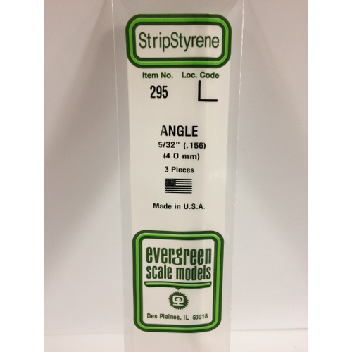 Evergreen White Polystyrene Angle 0.156 x 14" / 4mm x 36cm (3)