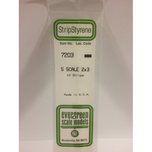 Evergreen White Polystyrene S-Scale Strip 0.031 x 0.047 x 14" (10)