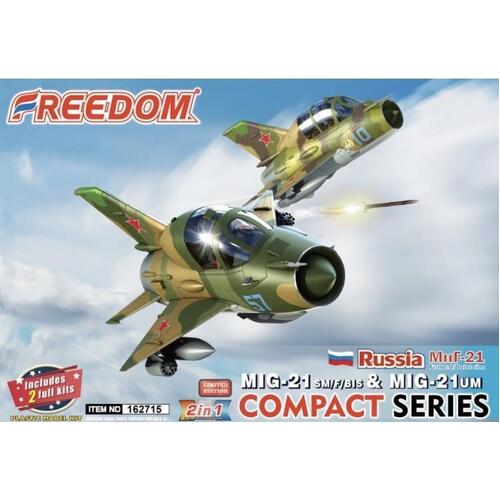 Freedom Models Egg MIG-21 SMF/BIS & MIG-21UM Russia AF (Includes 2 Kits) Plastic Model Kit