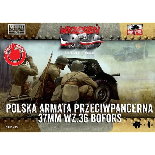 First To Fight 1/72 37mm wz.36 Bofors - polish anti-tank gun Plastic Model Kit