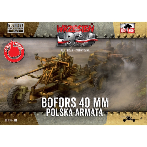 First To Fight 1/72 Polish Bofors 40mm Anti Aircraft Gun Plastic Model Kit