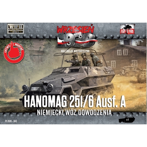 First To Fight 1/72 HANOMAG 251/6 Ausf A. German Command car Plastic Model Kit