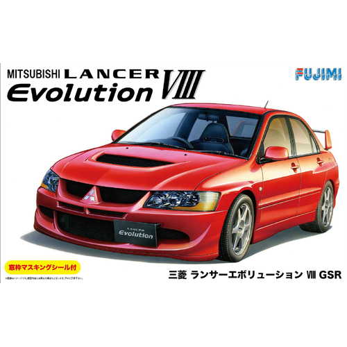 Fujimi 1/24 Mitsubishi Lancer Evolution VIII GSR w/Window Frame Masking (ID-180) Plastic Model Kit