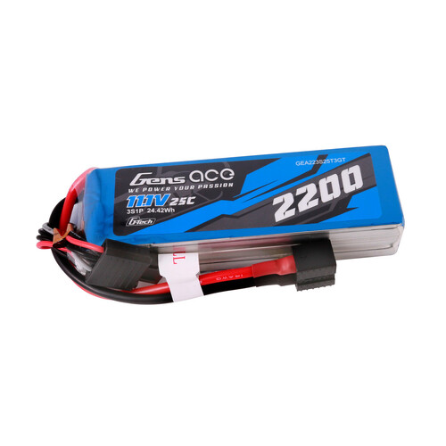 Gens Ace G-Tech 3S 2200mAh 25C 11.1V Soft Pack Lipo Battery (1TO3)