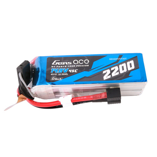 Gens Ace G-Tech 4S 2200mAh 45C 14.8V Soft Pack Lipo Battery (1TO3)