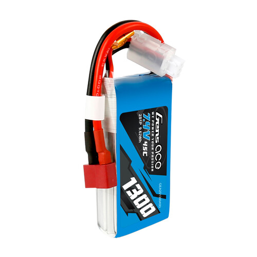 Gens Ace 2S 1300mAh 7.4V 45C Soft Case LiPo Battery (Deans)