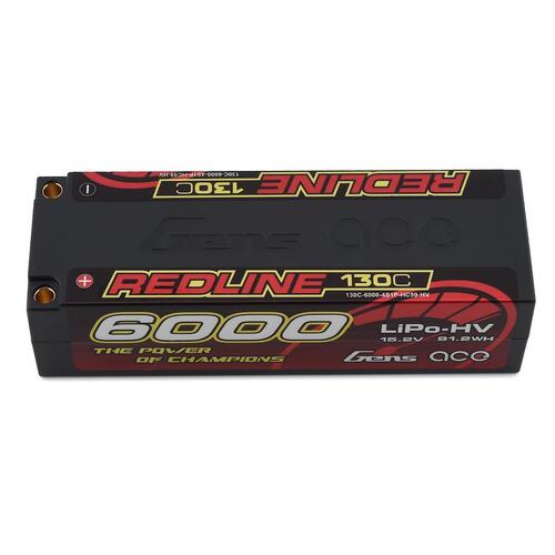 Gens Ace 4S 6000mAh 15.2V 130C Hardcase Lipo Battery Pack (5.0mm Bullet Plug)