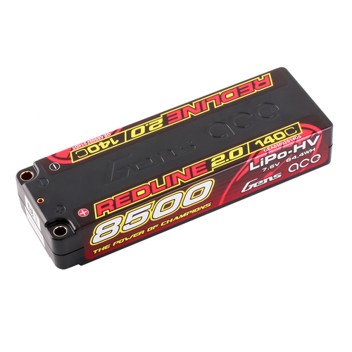 Gens Ace 2S Redline 2.0 8500mAh 140C 7.6V Hardcase Lipo Battery (5.0mm Bullet)