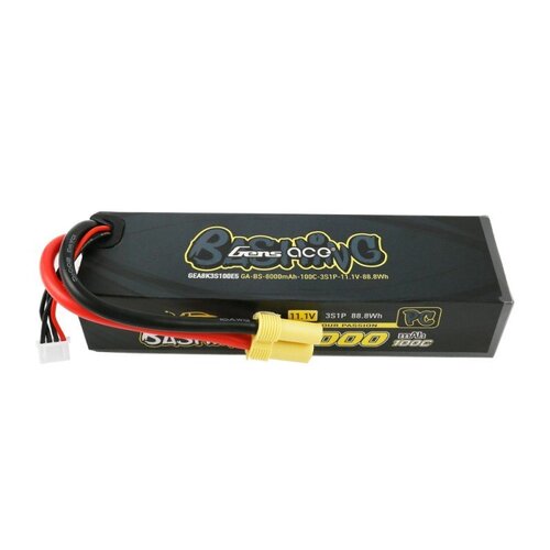 Gens Ace 3S Bashing 8000mAh 11.1V 100C Hardcase/Hardwired LiPo Battery (EC5)