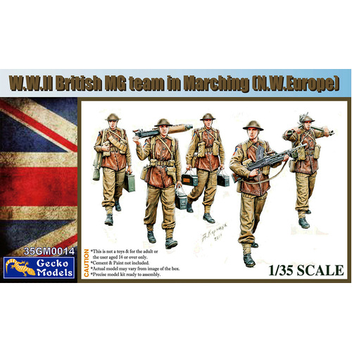 Gecko 1/35 W.W.II British MG Team In Marching (N.W. Europe) Plastic Model Kit