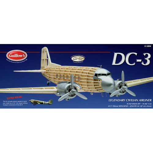 Guillow's Douglas DC-3 Balsa Plane Model Kit