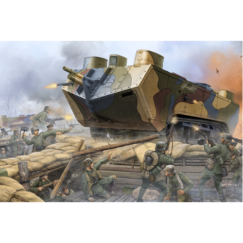 HobbyBoss 1/35 French Saint-Chamond Heavy Tank - Early Plastic Model Kit [83858]