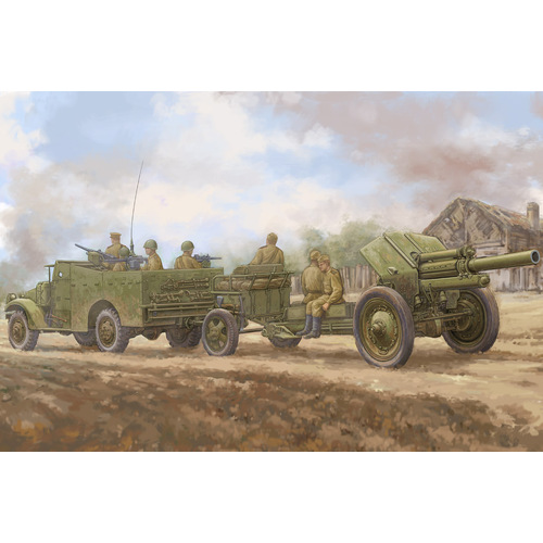 HobbyBoss 1/35 M3A1 late version tow 122mm Howitzer M-30 Plastic Model Kit [84537]