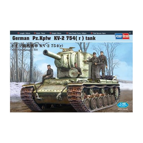 HobbyBoss 1/48 German Pz.Kpfw KV-2 754(r) tank Plastic Model Kit [84819]