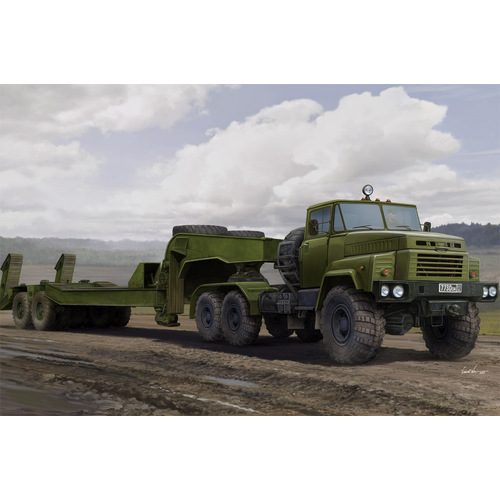 HobbyBoss 1/35 Russian KrAZ-260B Tractor with MAZ/ChMZAP-5247G semitrailer Plastic Model Kit [85523]