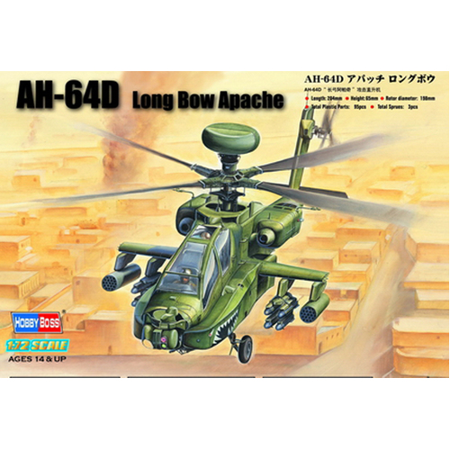 HobbyBoss 1/72 AH-64D "Long Bow Apache" Plastic Model Kit [87219]