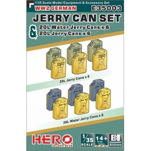 Hero Hobby 1/35 WW2 German Jerry Can & Jerry Can Water Set Plastic Model Kit