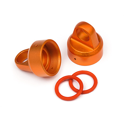 HPI Aluminum Top Shock Cap (Orange/2Pcs) [108070]