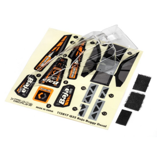 HPI Q32 Baja Buggy Body And Wing Set (Clear) [114283]