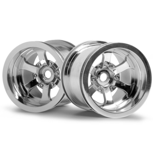 HPI Scorch 6-Spoke Wheel Shiny Chrome (55X50mm/2Pcs) [3087]