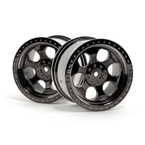 HPI 6 Spoke Wheel Black Chrome (83X56mm/2Pcs) [3161]