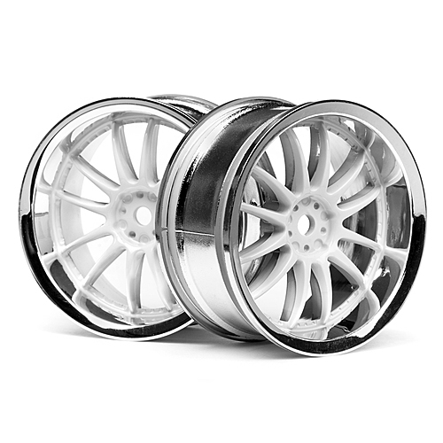 HPI Work XSA 02C Wheel 26mm Chrome/White (3mm Offset) [3283]