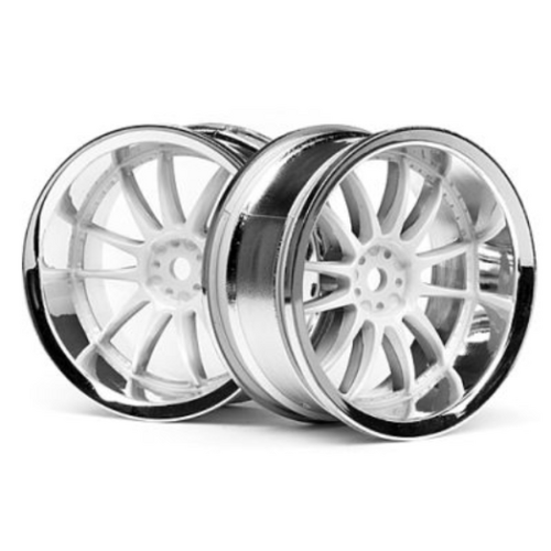 HPI Work XSA 02C Wheel 26mm Chrome/White (6mm Offset) [3284]