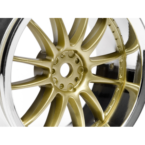 HPI Work XSA 02C Wheel 26mm Chrome/Gold (3mm Offset) [3297]