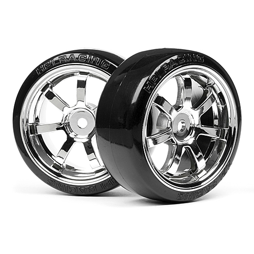 HPI T-Drift Tire 26mm Rays 57S-Pro Wheel Chrome [4739]