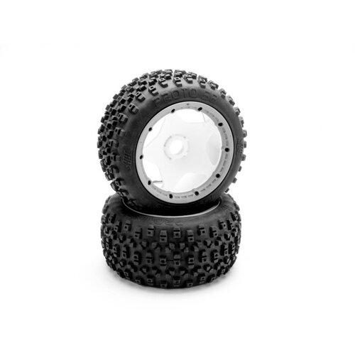 HPI Proto Tire (White/Baja 5B/Rear/2Pcs) [67969]