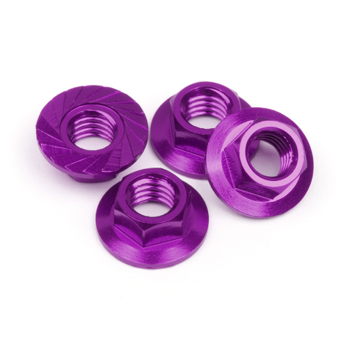 HPI 87268 SERRATED FLANGE NUT M4 (PURPLE/4PC)