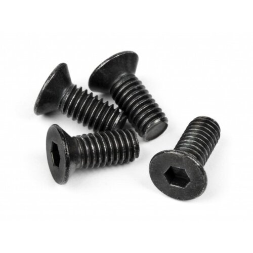 HPI Flat Head Screw M4X10mm (Hex Socket/Thin Type/4Pc) [Z307]