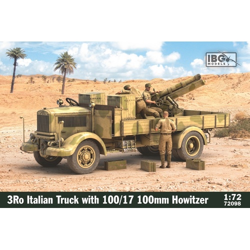 IBG 1/72 3Ro Italian Truck with 100/17 100mm Howitzer Plastic Model Kit [72098]