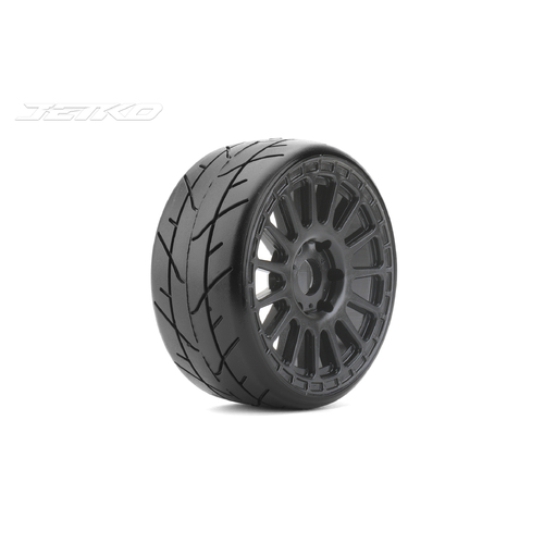 Jetko 1/8 GT VERTEX Tyres (Radia Rim/Black/Medium Soft/Belted) (2pcs) [1103RBMSGB]