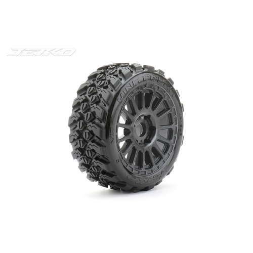 Jetko 1/8 Buggy EX-KING COBRA Tyres (Radial Rim/Black/Medium Soft/Belted) [1502RBMSGB]