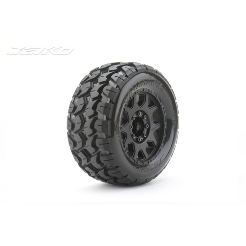 Jetko 1/8 MT 3.8 EX-TOMAHAWK Tyres (Claw Rim/Black/Medium Soft/Belted/17mm 0 o/s) [1801CBMSGBB1]