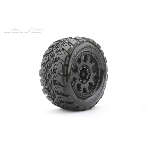 Jetko 1/8 MT 3.8 EX-KING COBRA Tyres (Claw Rim/Black/Medium Soft/Belted/17mm 0 o/s) [1802CBMSGBB1]