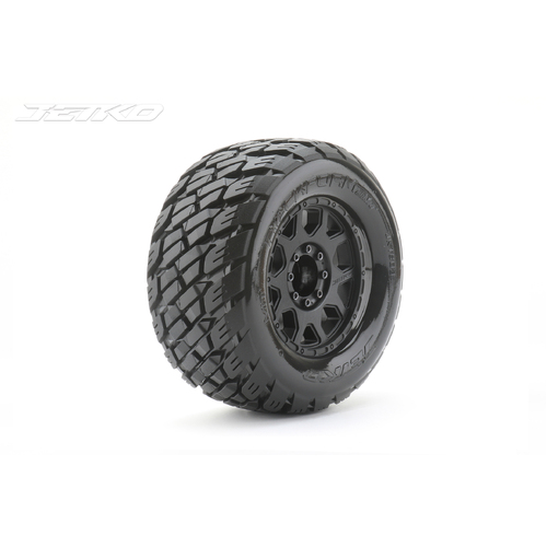 Jetko 1/8 MT 3.8 EX-ROCKFORM Tyres (Claw Rim/Black/Medium Soft/Belted/17mm 1/2 o/s) [1803CBMSGBB2]