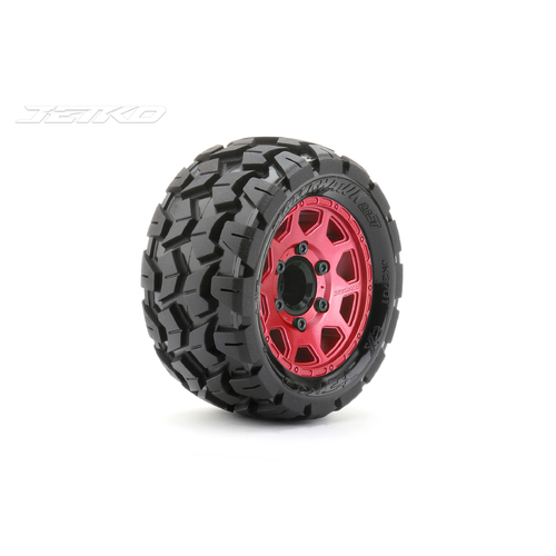 Jetko 1/10 ST 2.8 EX-TOMAHAWK Tyres (Claw Rim/Metal Red/Medium Soft/12mm 0 o/s) [2701CRMSGNB1]