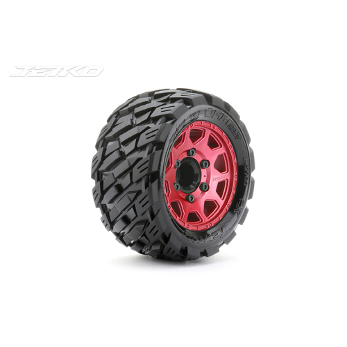 Jetko 1/10 ST 2.8 EX-ROCKFORM Tyres (Claw Rim/Metal Red/Medium Soft/12mm 0 o/s) [2703CRMSGNB1]