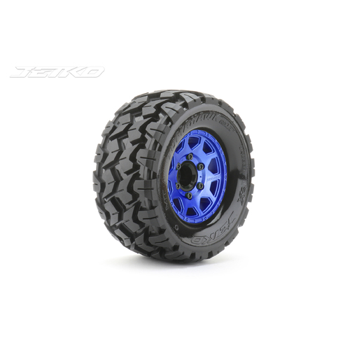 Jetko 1/10 MT 2.8 EX-TOMAHAWK Tyres (Claw Rim/Metal Blue/Medium Soft/12mm 0 o/s) [2801CLMSGNB1]