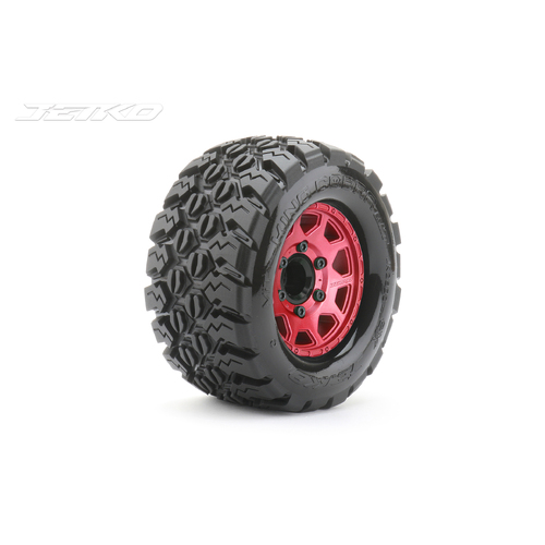 Jetko 1/10 MT 2.8 EX-KING COBRA Tyres (Claw Rim/Metal RED/Medium Soft/12mm 0 o/s) [2802CRMSGNB1]