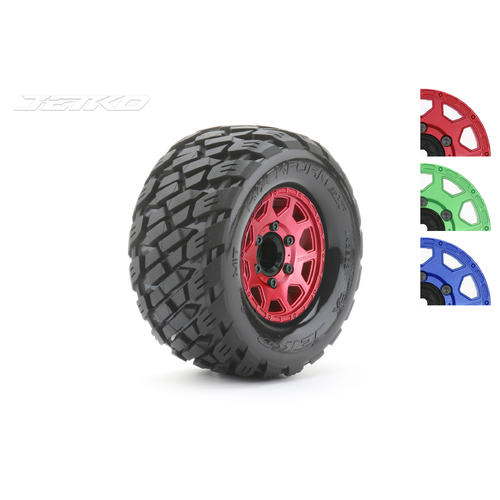 Jetko 1/10 MT 2.8 EX-ROCKFORM Tyres (Claw Rim/Metal RED/Medium Soft/12mm 0 o/s) [2803CRMSGNB1]