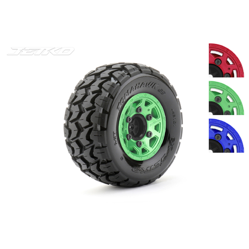 Jetko 1/10 SC EX-TOMAHAWK Tyres (Claw Rim/Metal Green/Medium Soft/12mm 0 o/s) [3101CGMSGNB1]