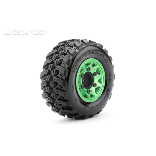 Jetko 1/10 SC EX-KING COBRA Tyres (Claw Rim/Metal Green/Medium Soft/12mm 0 o/s) [3102CGMSGNB1]