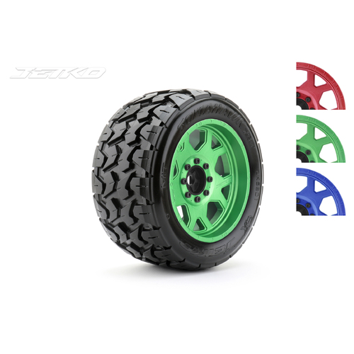 Jetko 1/5 XMT EX-TOMAHAWK Tyres (Claw Rim/Metal Green/Medium Soft/Belted/24mm) [5801CGMSGBB1]