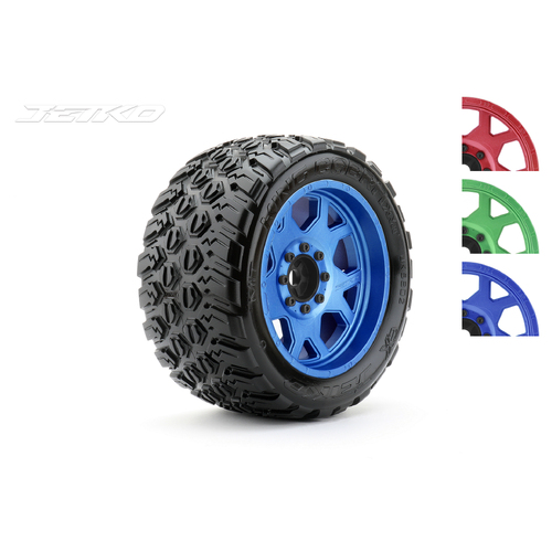 Jetko 1/5 XMT EX-KING COBRA Tyres (Claw Rim/Metal Blue/Medium Soft/Belted/24mm) [5802CLMSGBB1]